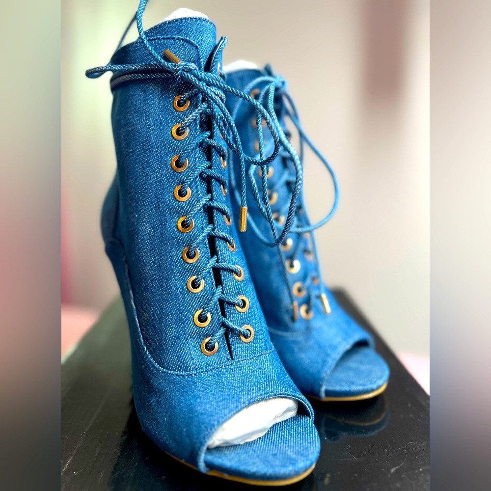 Open Toe High Heel Boots